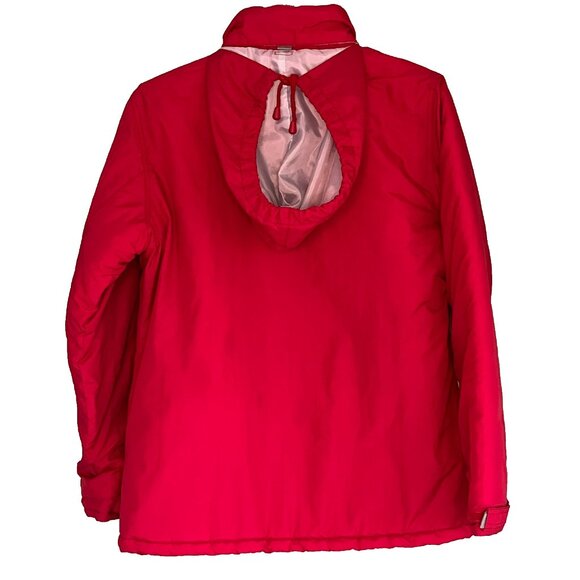 Weather Stoppers by Totes Hooded Coat sz L Pockets Quilted Lining Zip Red - Picture 2 of 9